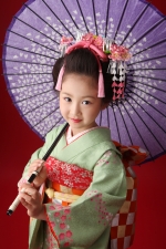 七五三 七歳女の子 素敵な日本髪での写真撮影です
